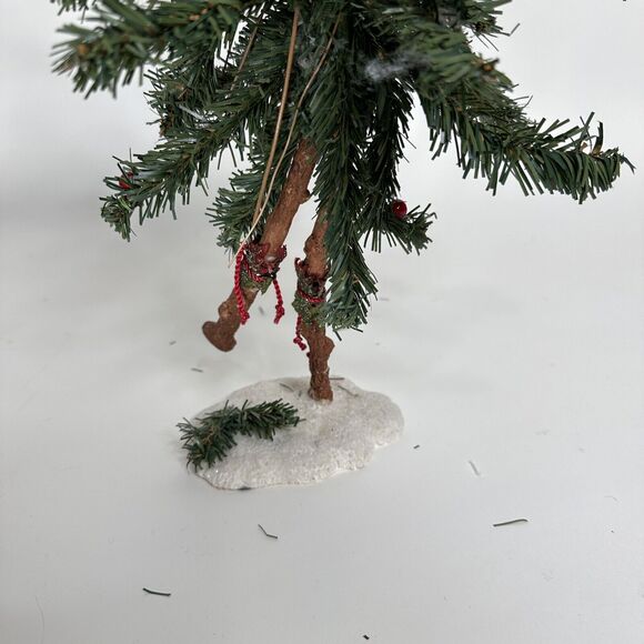 Vintage Ugly Christmas Tree Figurine Santa Claus Bendable Tabletop Mantel 23" - Picture 6 of 10